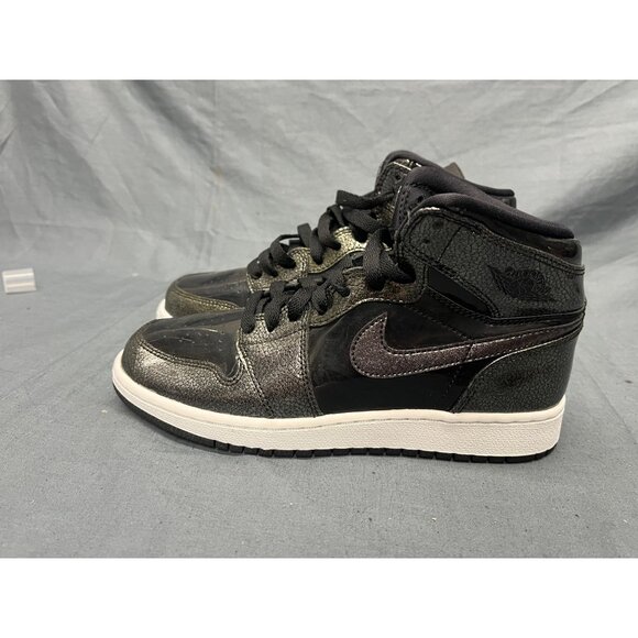 Nike Boys Jordan 1 Retro High (GS) 2016 Black Patent Size 4.5 NEW NO BOX! - Picture 5 of 11